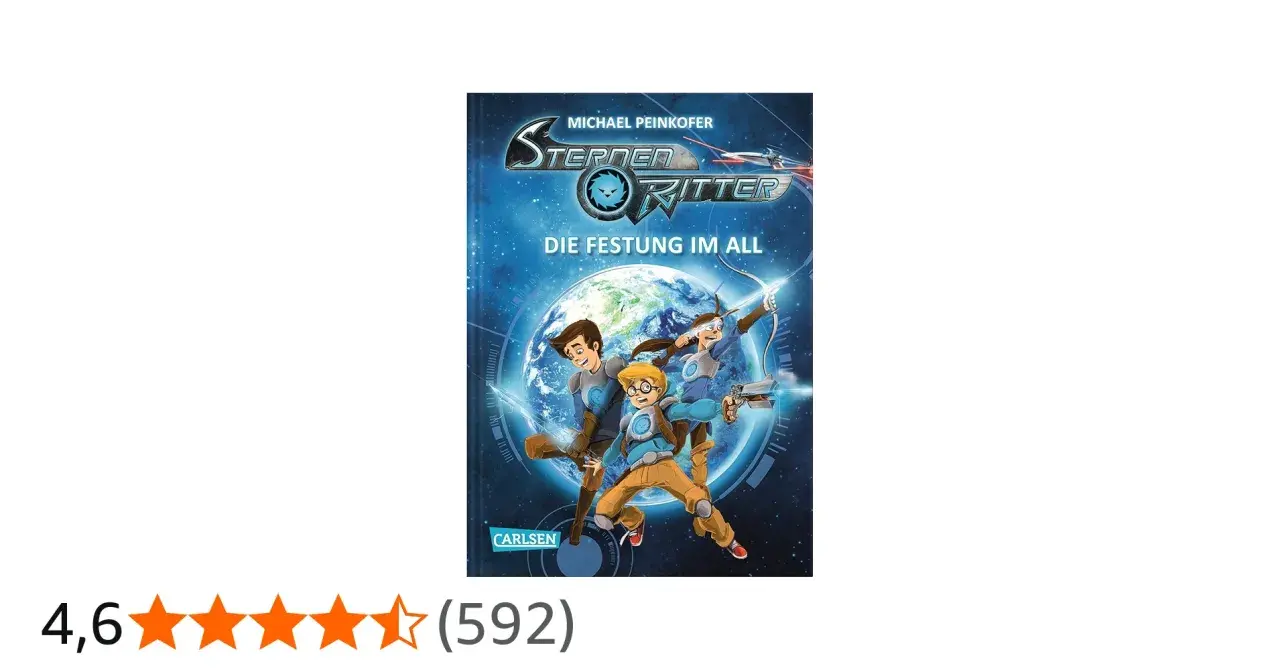 Drei junge Helden, wie aus Sammy Warrior Cats, kämpfen vor der Erde im Weltall.
