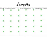 Leerer Lernplan Grundschule Vorlage mit grünen Punkten, die Lernzeiten markieren.