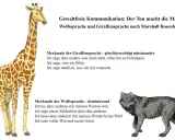 Giraffensprache für die Grundschule: Ein Bild erklärt gewaltfreie Kommunikation mit Giraffe und Wolf.