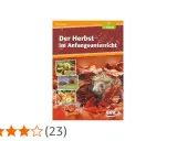 Ein Igel zwischen Herbstlaub, passend für den Herbst in der Grundschule Klasse 1. Kleine Bilder zeigen Kastanien, Igel und Gemüse.