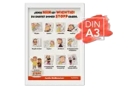 Illustrationen zeigen, wie Kinder Grenzen setzen können. Ein liebevoller Umgang mit Kindern bedeutet, ihre Gefühle ernst zu nehmen und ihnen zu vermitteln, dass jedes Nein wichtig ist.