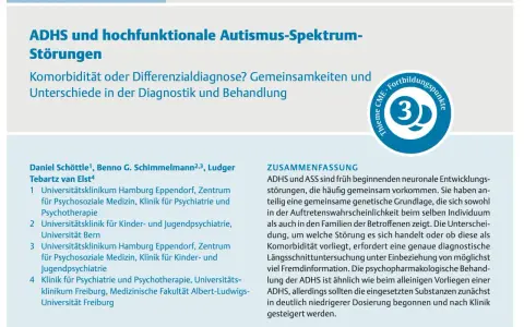 Titel: ADHS und hochfunktionale Autismus-Spektrum-Störungen. Wann kann man Autismus feststellen? Die Zusammenfassung erklärt die Komorbidität und Diagnostik.