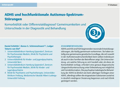 Titel: ADHS und hochfunktionale Autismus-Spektrum-Störungen. Wann kann man Autismus feststellen? Die Zusammenfassung erklärt die Komorbidität und Diagnostik.