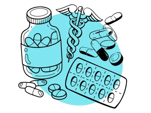 Medikamente für ADHS, wie Pillen und Kapseln, sind abgebildet. Mögliche ADHS Medikamente Nebenwirkungen sind ein Thema.