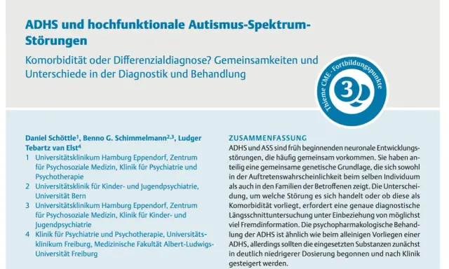 Titel: ADHS und hochfunktionale Autismus-Spektrum-Störungen. Wann kann man Autismus feststellen? Die Zusammenfassung erklärt die Komorbidität und Diagnostik.