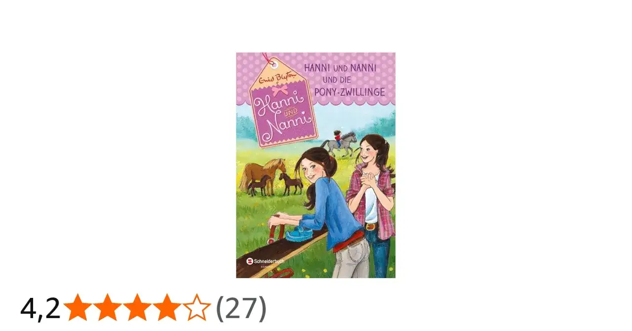 Hanni und Nanni, die Pony-Zwillinge, sind auf dem Cover zu sehen. Wie alt sie sind, verr&auml;t das Bild nicht, aber sie lieben Pferde!